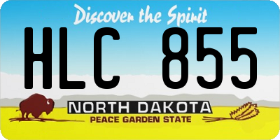 ND license plate HLC855