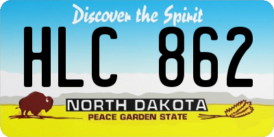 ND license plate HLC862