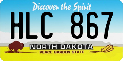 ND license plate HLC867