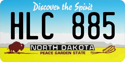 ND license plate HLC885