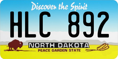 ND license plate HLC892