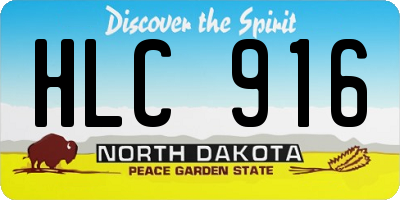 ND license plate HLC916
