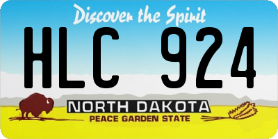 ND license plate HLC924