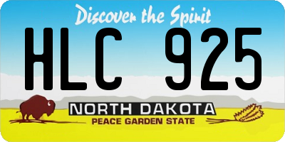 ND license plate HLC925