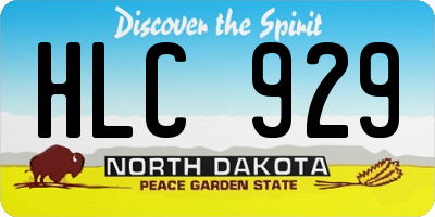 ND license plate HLC929