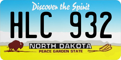 ND license plate HLC932