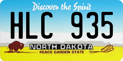 ND license plate HLC935