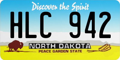 ND license plate HLC942
