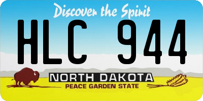 ND license plate HLC944
