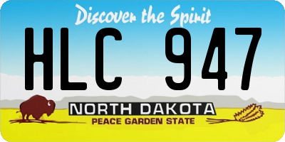 ND license plate HLC947