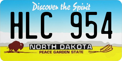 ND license plate HLC954