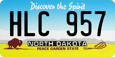 ND license plate HLC957