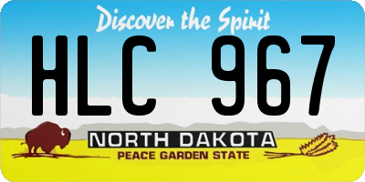 ND license plate HLC967