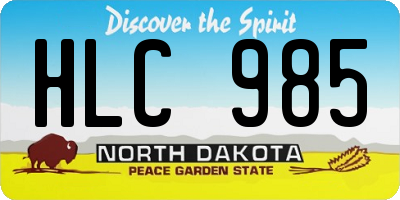 ND license plate HLC985