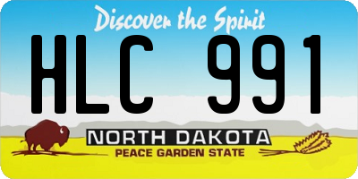ND license plate HLC991
