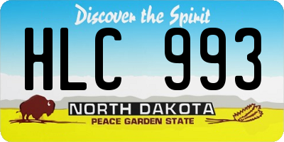 ND license plate HLC993