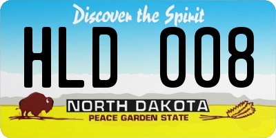 ND license plate HLD008