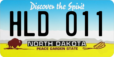 ND license plate HLD011