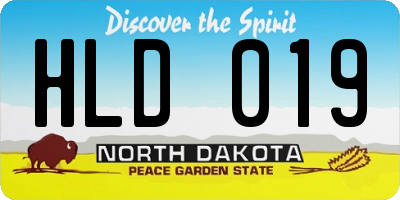 ND license plate HLD019