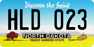 ND license plate HLD023