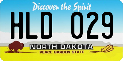 ND license plate HLD029