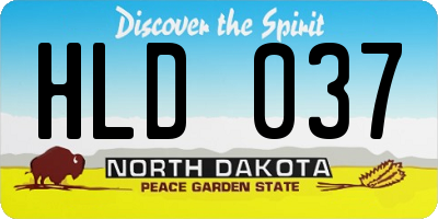 ND license plate HLD037