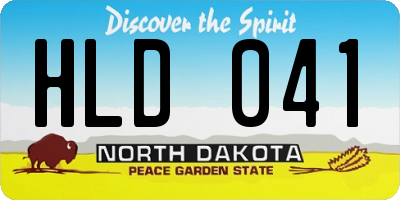 ND license plate HLD041