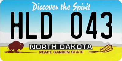 ND license plate HLD043