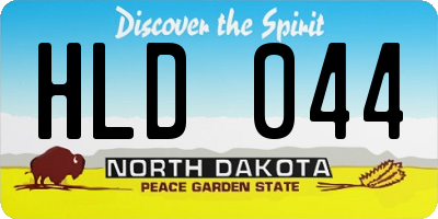 ND license plate HLD044