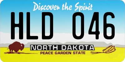 ND license plate HLD046
