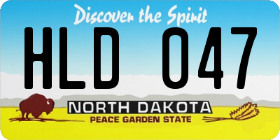 ND license plate HLD047