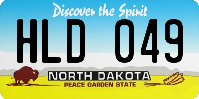ND license plate HLD049