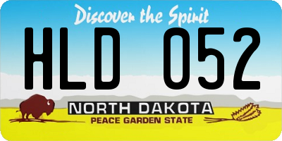 ND license plate HLD052