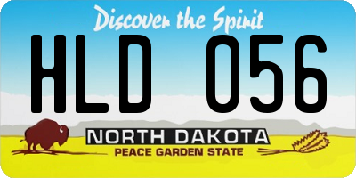 ND license plate HLD056