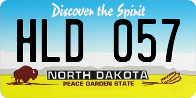 ND license plate HLD057