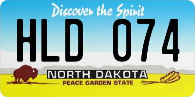 ND license plate HLD074