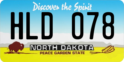 ND license plate HLD078