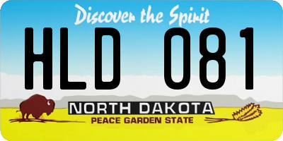 ND license plate HLD081