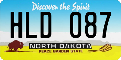 ND license plate HLD087