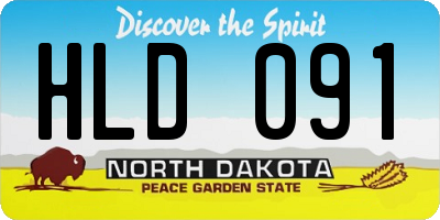ND license plate HLD091