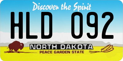 ND license plate HLD092