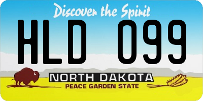 ND license plate HLD099