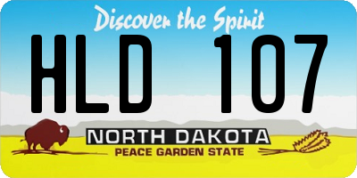 ND license plate HLD107