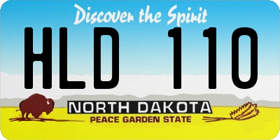 ND license plate HLD110