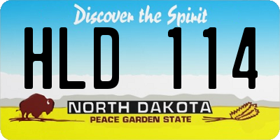 ND license plate HLD114