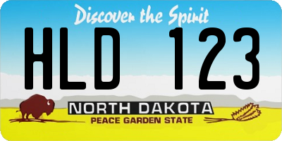 ND license plate HLD123