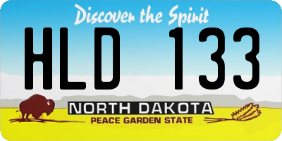 ND license plate HLD133