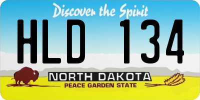 ND license plate HLD134