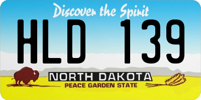 ND license plate HLD139