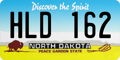 ND license plate HLD162